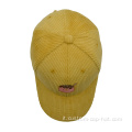 Cappellino da baseball a velluto giallo personalizzato